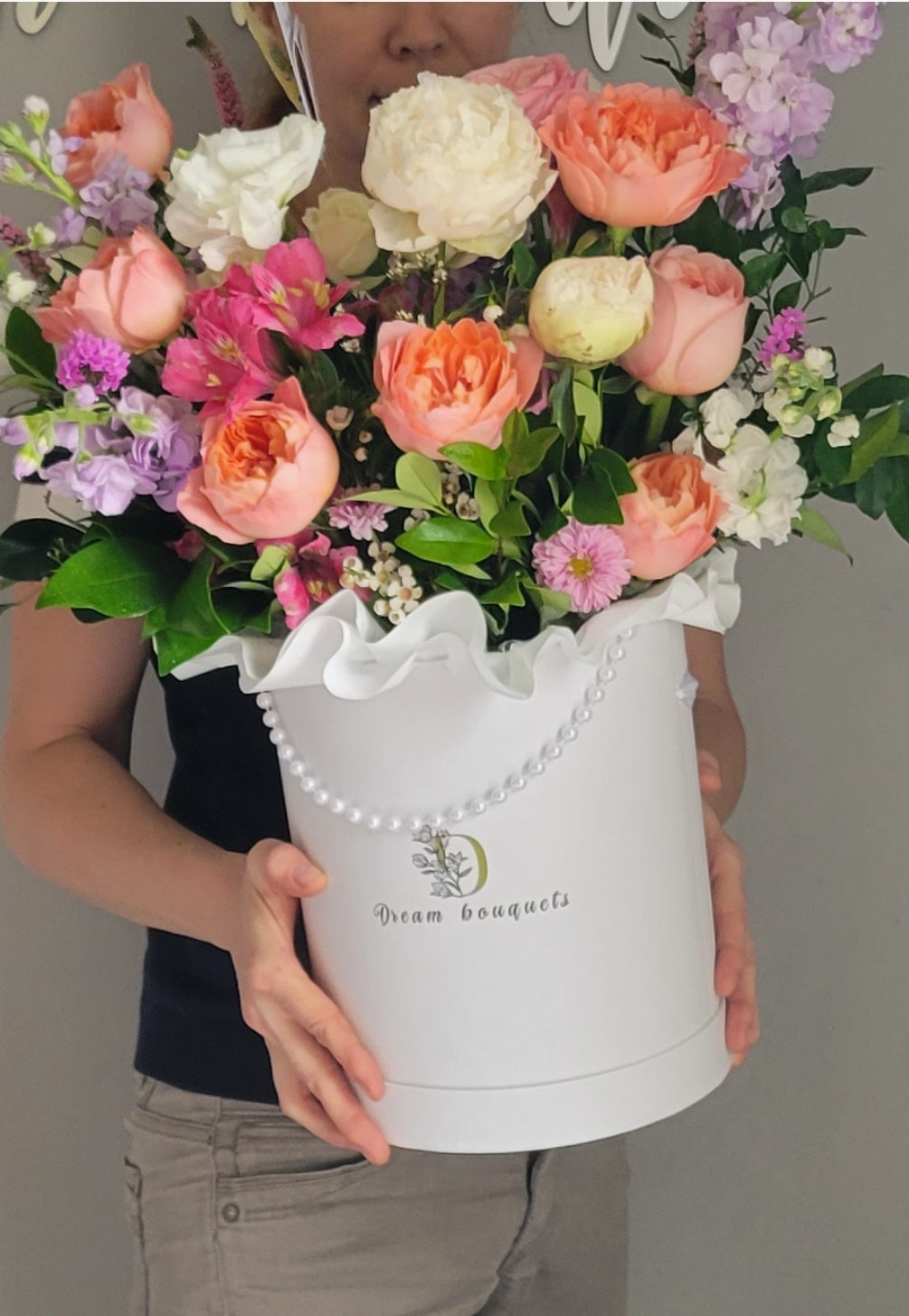 French Delight - Garden Roses, Peonies, Lisiathus, Veronica, Stock, Seasonal blooms